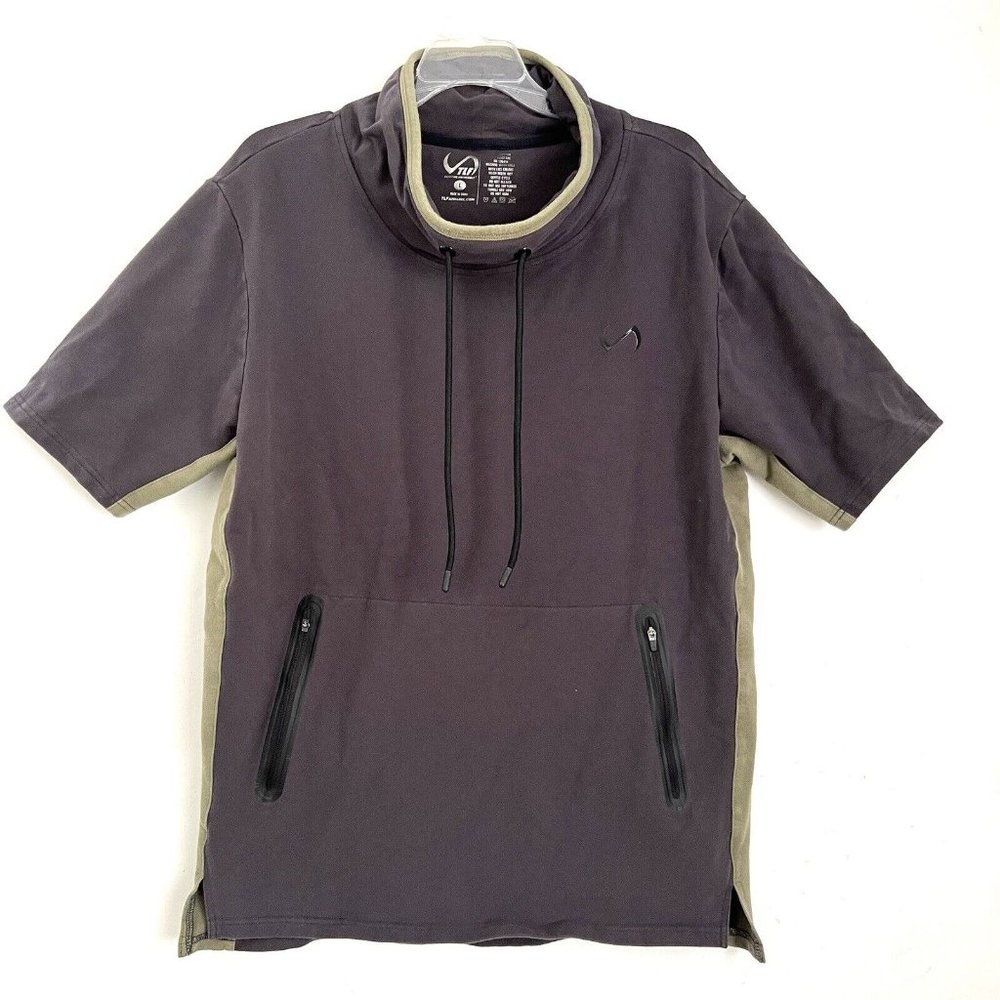 TLF Size L Redefine Impossible Adonis Pullover Drawstring Mock Neck Short Sleeve